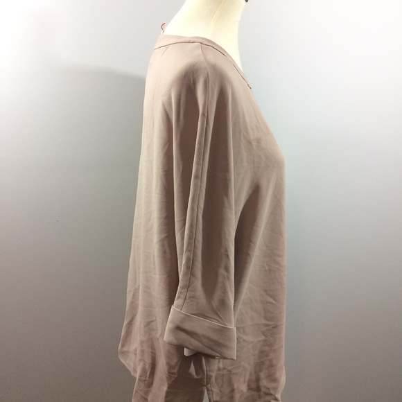 NEW Anne Klein Popover Blouse Dark Oyster Size 2 - Picture 4 of 6